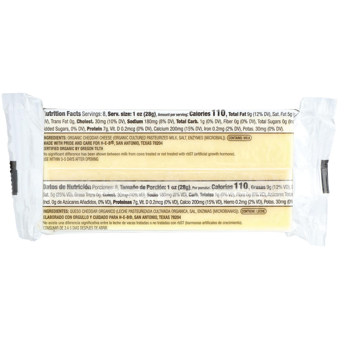 H-E-B Organics Mild Cheddar Cheese; image 2 of 2