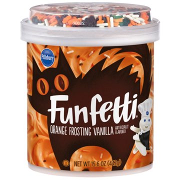 Pillsbury Funfetti Halloween Orange Vanilla Frosting, 15.6 oz
