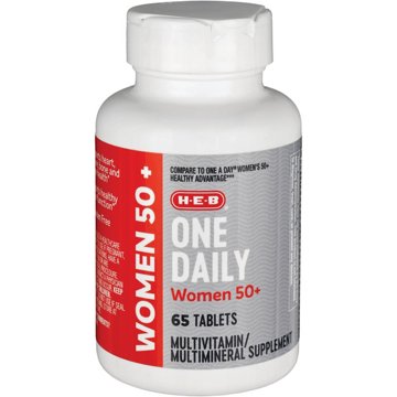 H-E-B Women 50+ One Daily Multivitamin Tablets, 65 ct