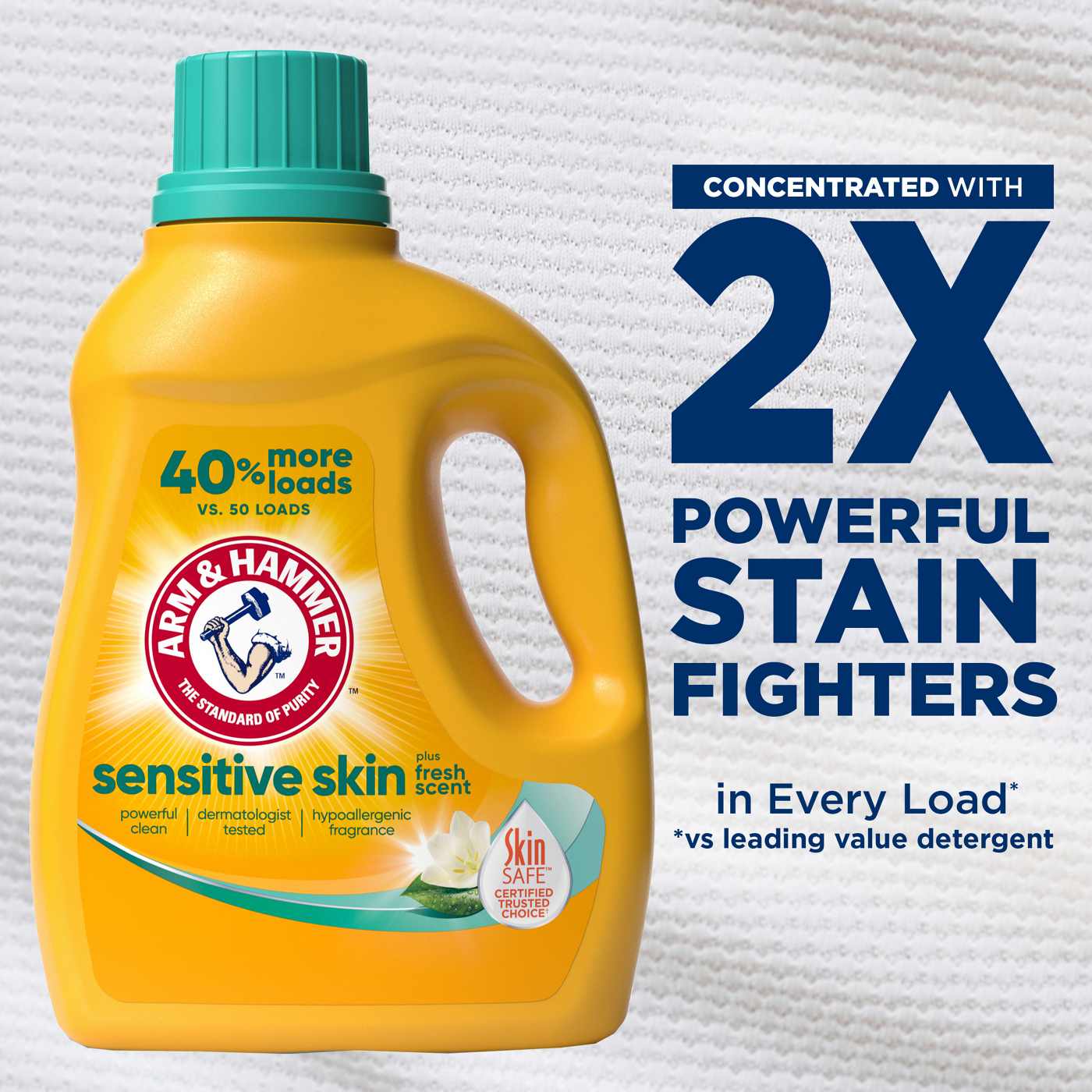 Arm & Hammer Sensitive Skin HE Liquid Laundry Detergent, 50 Loads -  Fresh; image 2 of 13