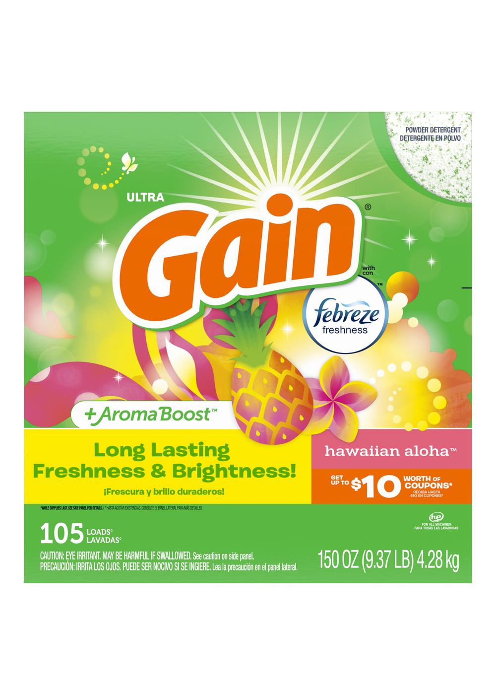 Gain Febreze Aroma Boost HE Powder Laundry Detergent, 105 Loads - Hawaiian Aloha; image 1 of 8