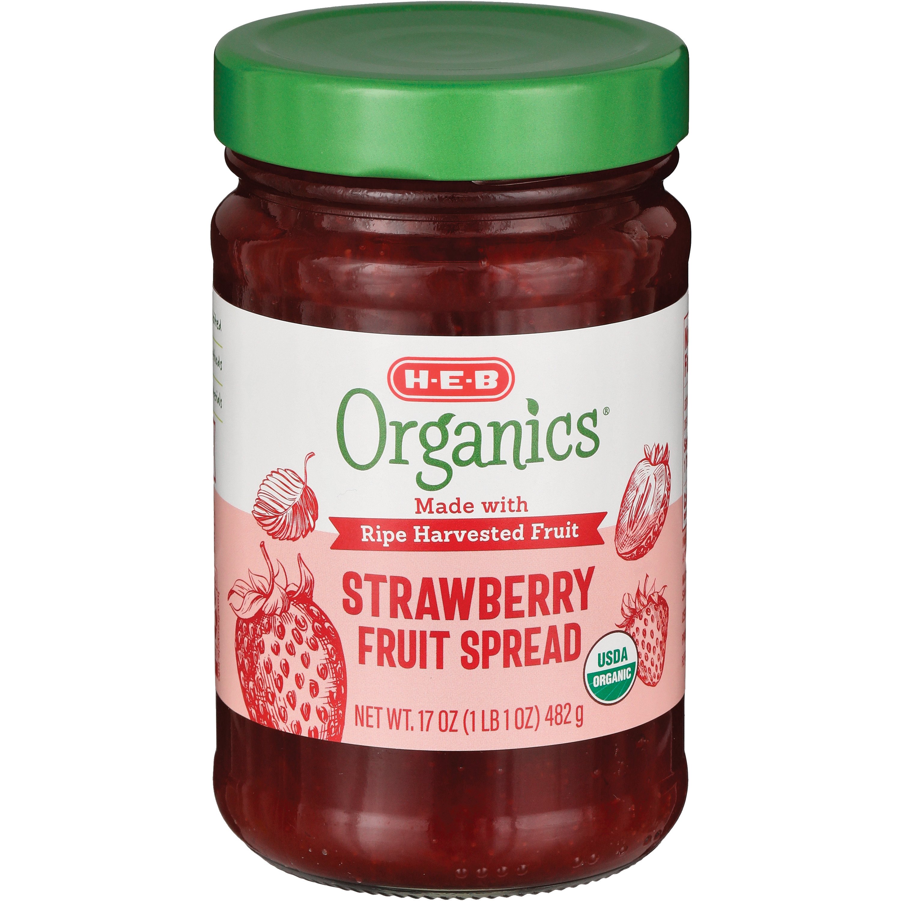 H-E-B Organics Strawberry Fruit Spread - Shop Jelly & Jam At H-E-B