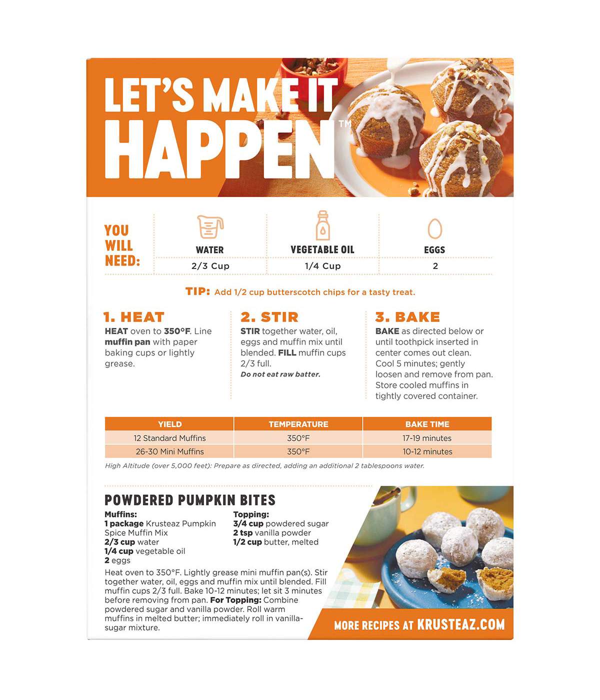 Krusteaz Pumpkin Spice Muffin Mix Shop Baking mixes at H-E-B