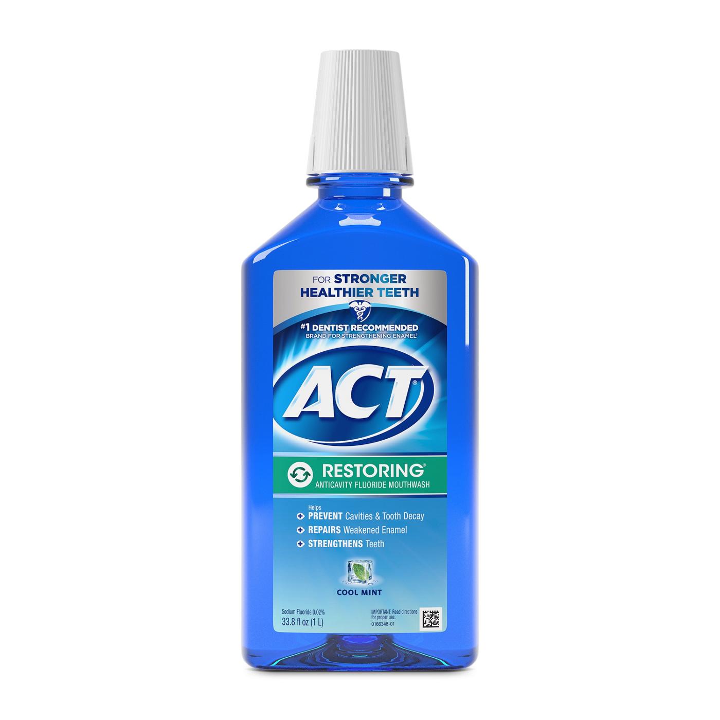 ACT Restoring Anticavity Fluoride Mouthwash - Cool Mint; image 1 of 10