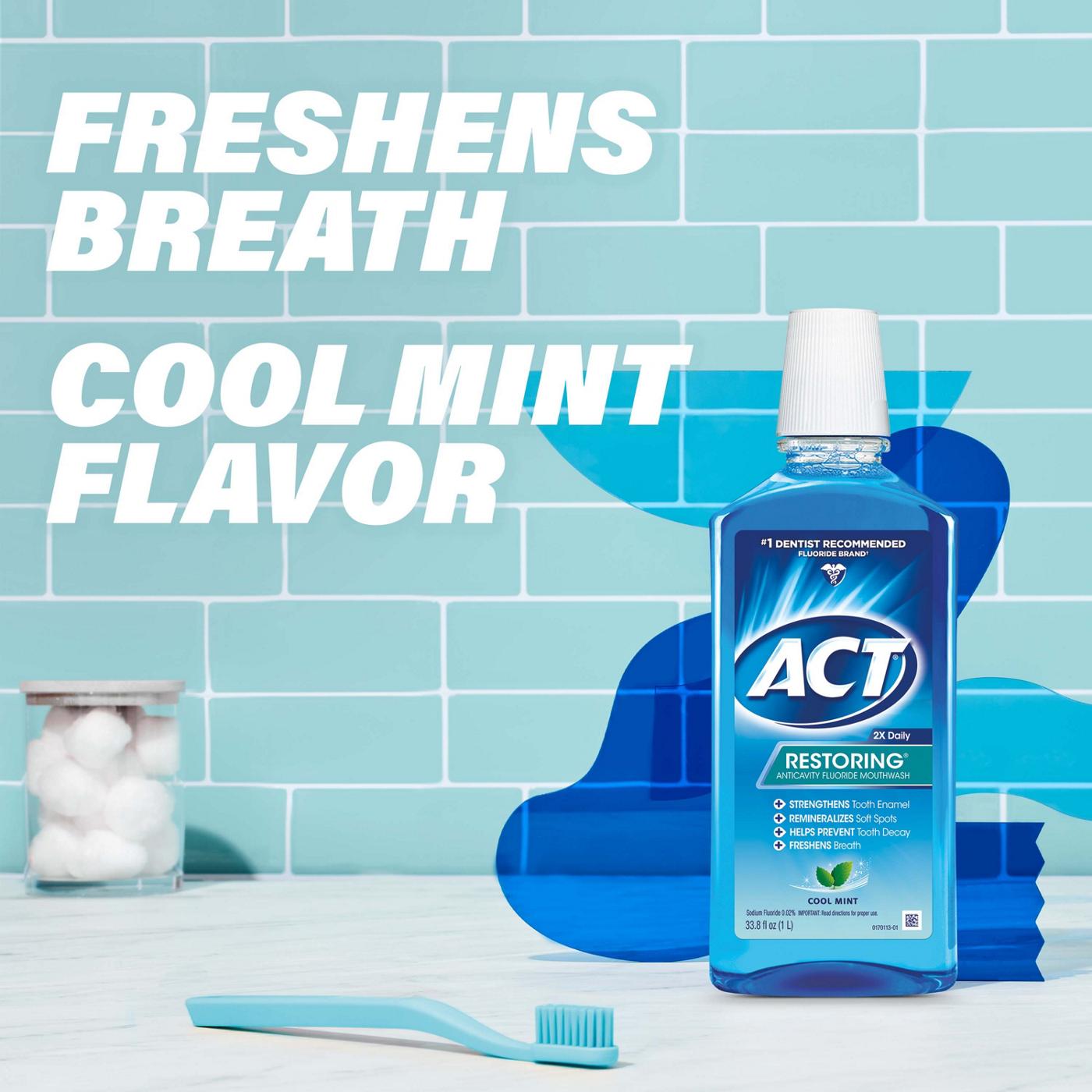 ACT Restoring Anticavity Fluoride Mouthwash - Cool Mint; image 3 of 5