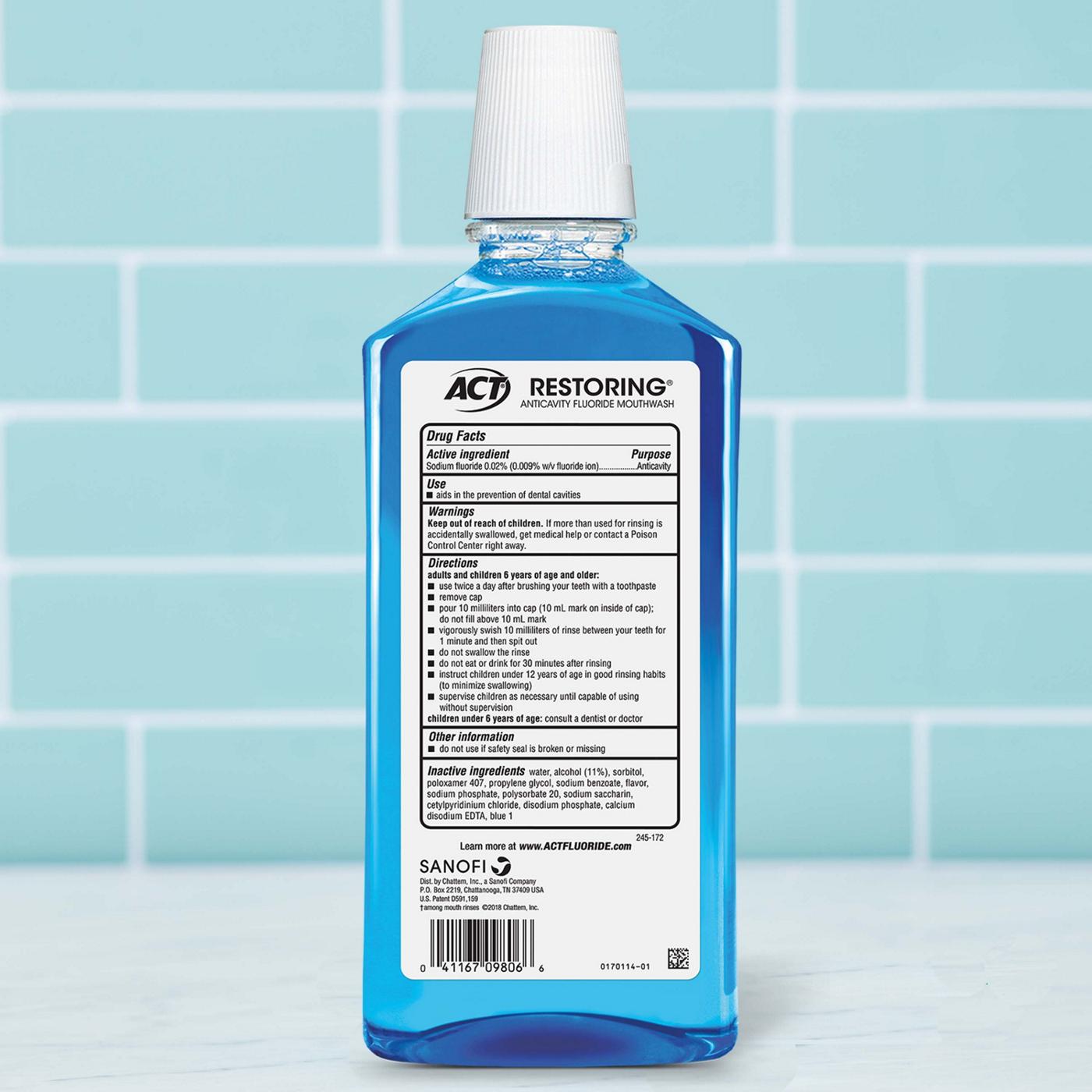 ACT Restoring Anticavity Fluoride Mouthwash - Cool Mint; image 4 of 5