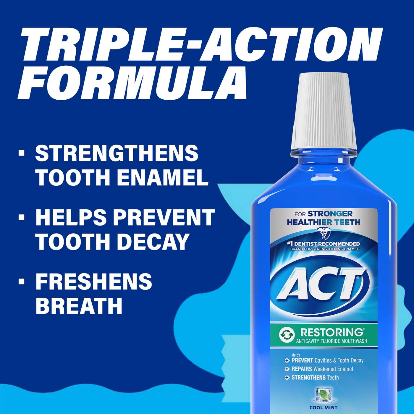 ACT Restoring Anticavity Fluoride Mouthwash - Cool Mint; image 7 of 10