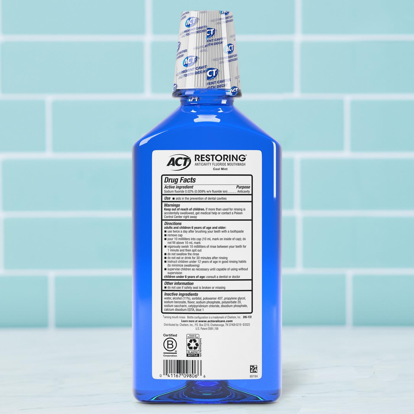 ACT Restoring Anticavity Fluoride Mouthwash - Cool Mint; image 8 of 10