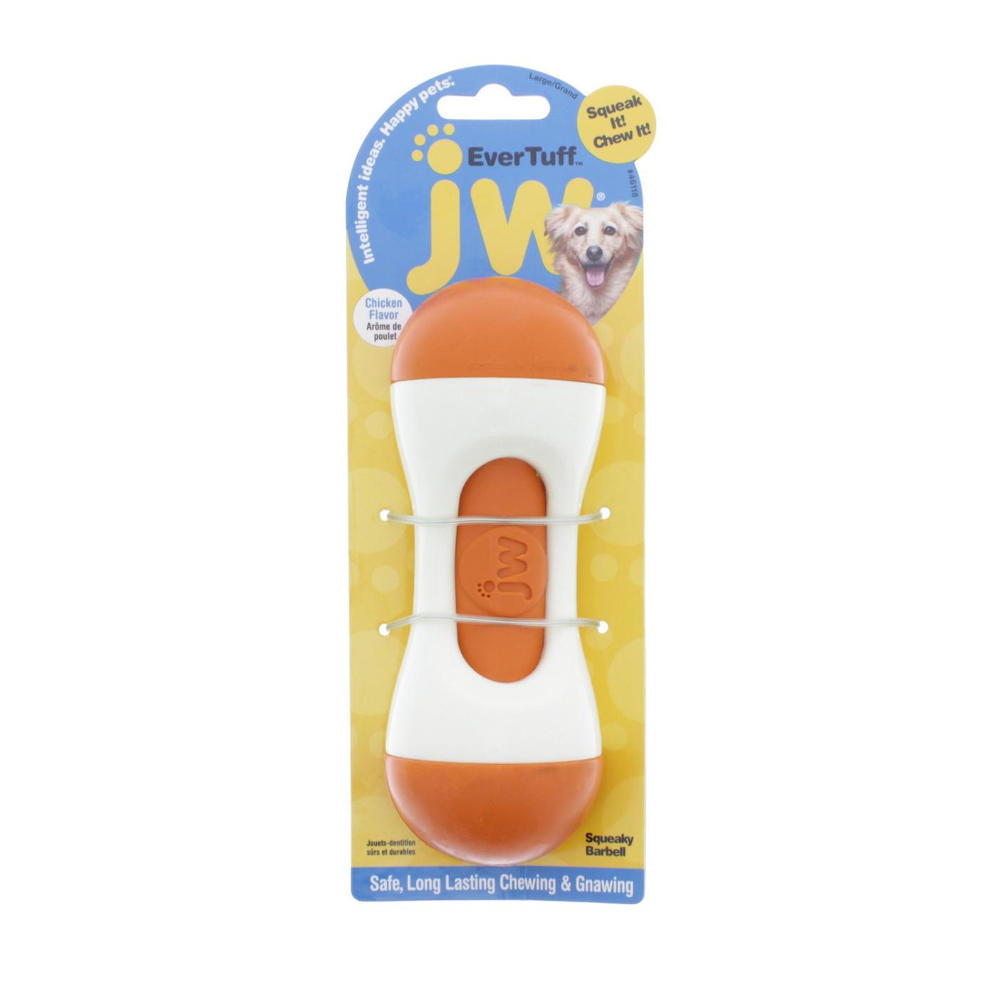 JW Large Squeaky Barbell Dog Toy, Assorted Colors; image 1 of 4