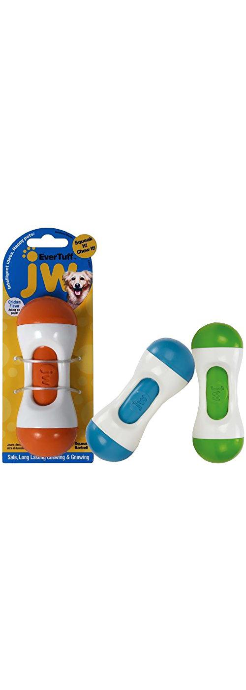 JW Large Squeaky Barbell Dog Toy, Assorted Colors; image 3 of 4