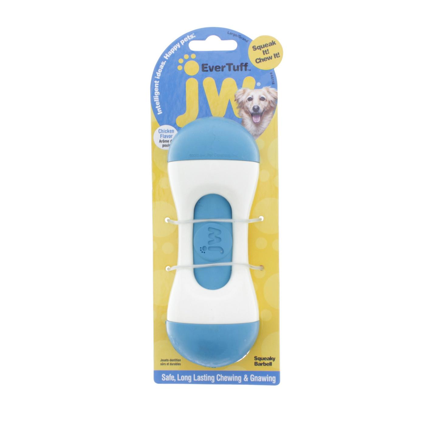 JW Large Squeaky Barbell Dog Toy, Assorted Colors; image 4 of 4