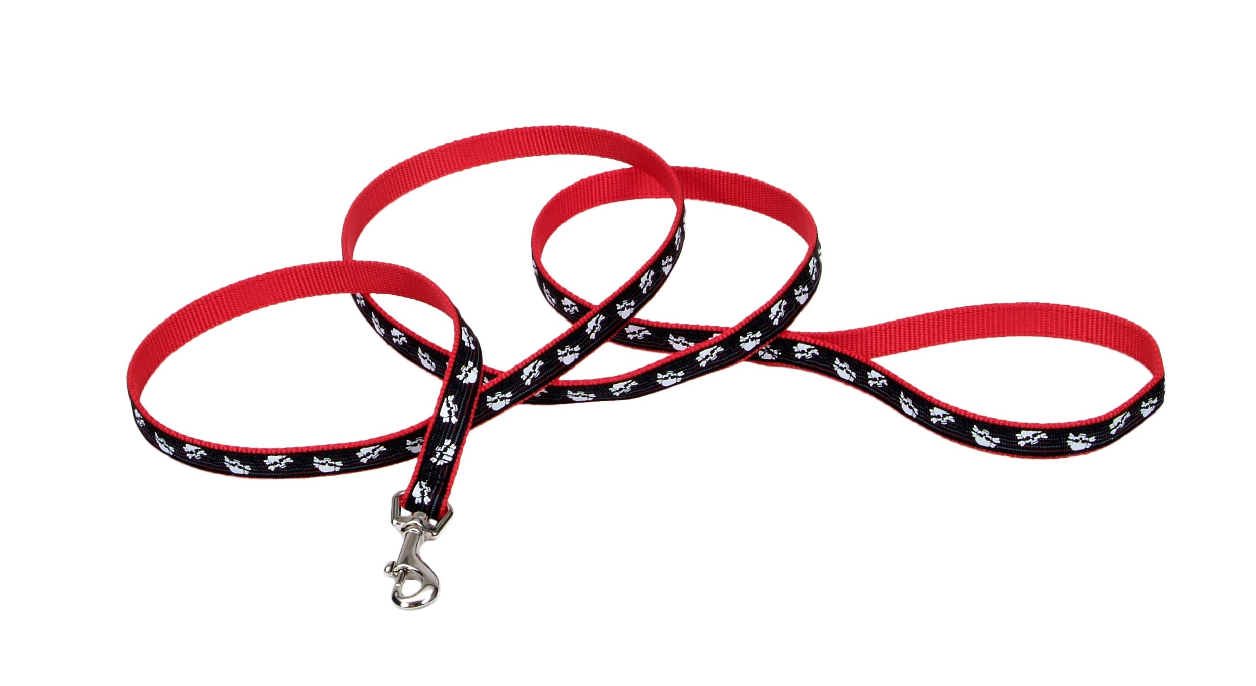 Coastal Pet Products Pet Attire Red 5/8 Inch x 4 Feet Nylon Leash Black