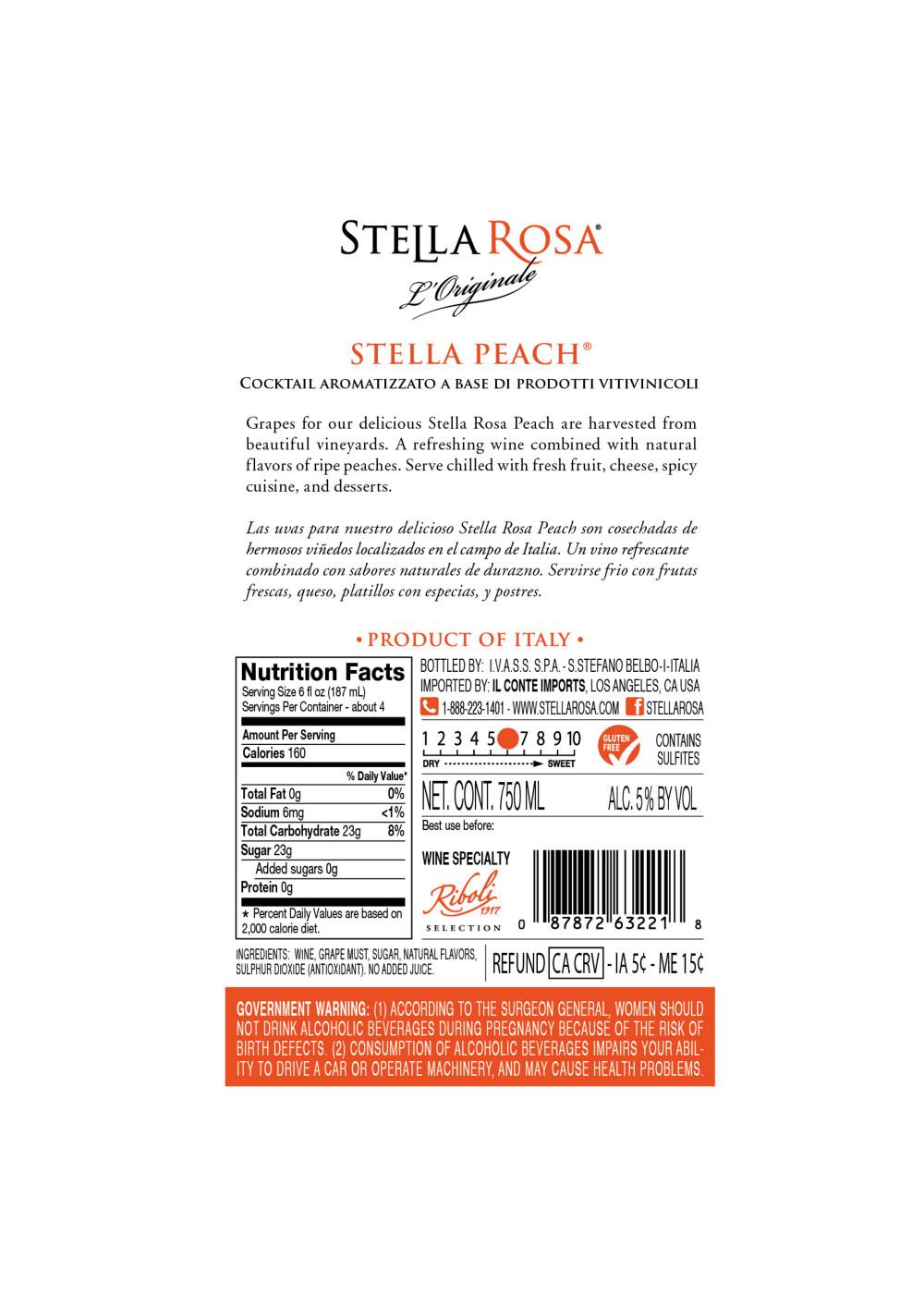 Stella Rosa Il Conte Peach; image 2 of 6