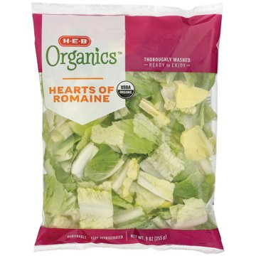 H-E-B Organics Fresh Hearts of Romaine Lettuce, 9 oz