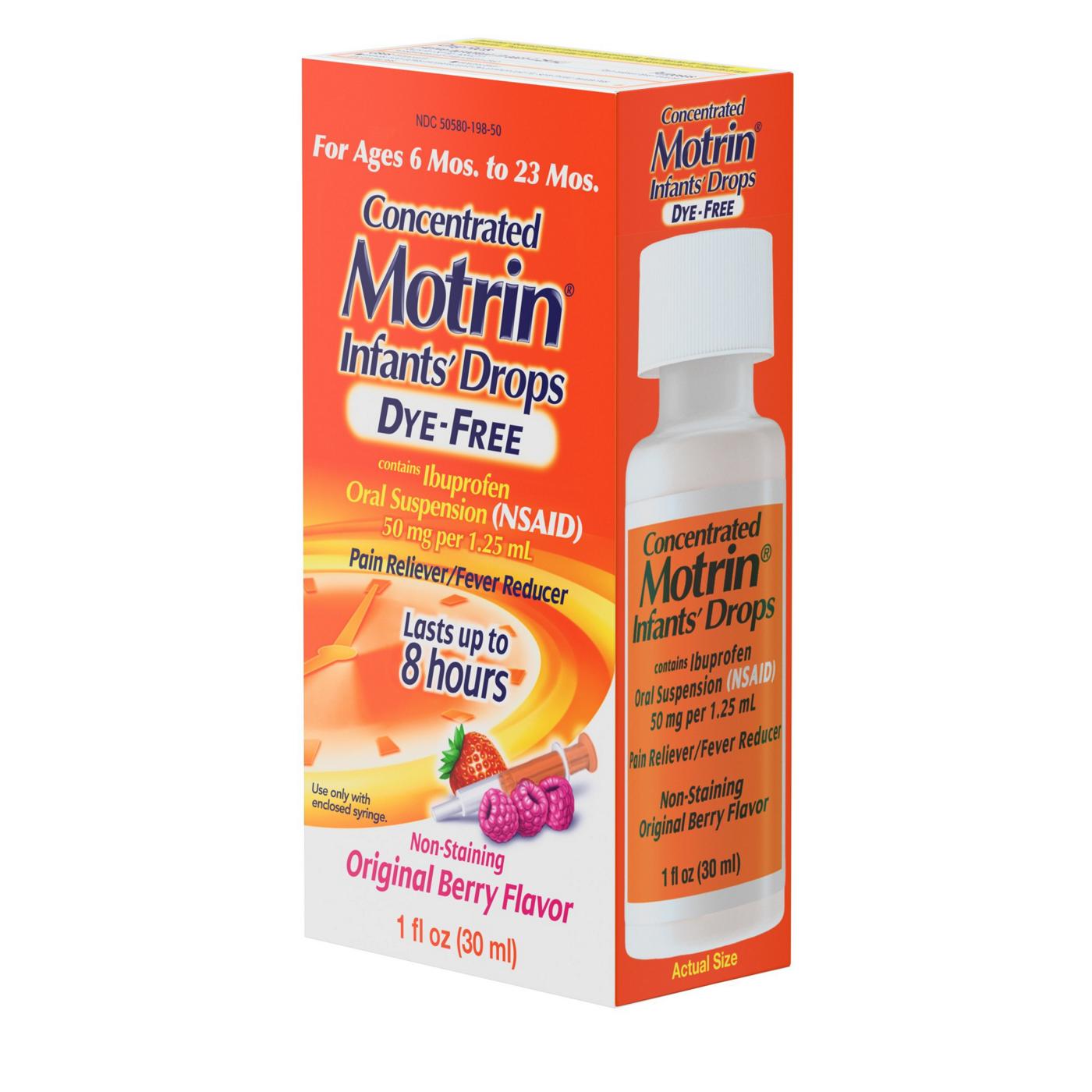 Infant's Motrin Concentrated Drops, Dye-Free, Berry; image 2 of 14