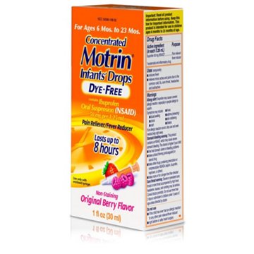 Infant's Motrin Concentrated Drops, Dye-Free, Berry
