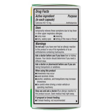 H-E-B Allergy Relief  Cetirizine 24 Hour Softgels – 10 mg, 25 ct