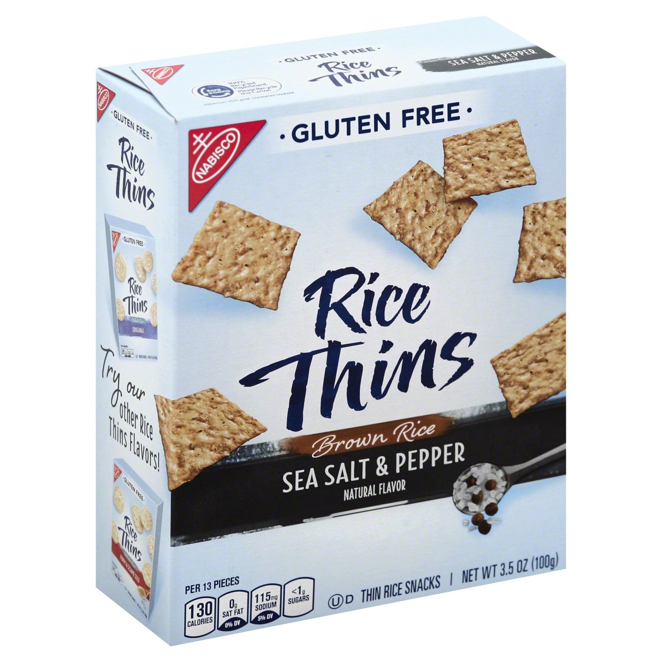 Nabisco Brown Rice Sea Salt and Pepper Rice Thins Shop Crackers & Breadsticks at HEB