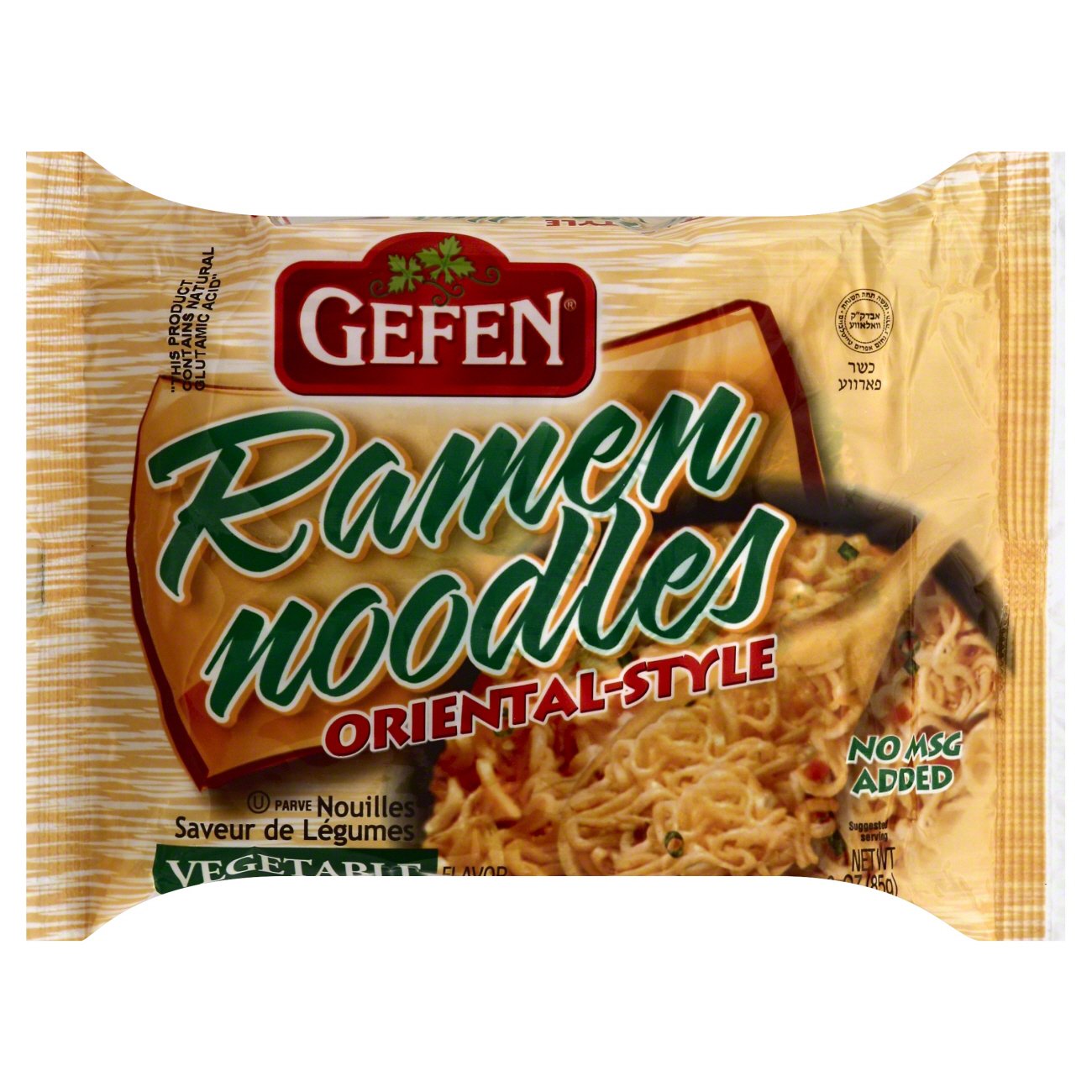 Gefen Kosher Oriental Style Vegetable Flavor Ramen Noodles Shop Soups