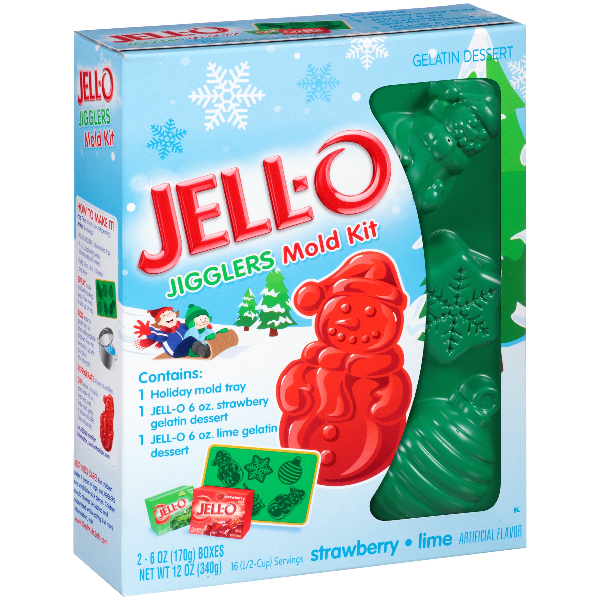 NEW Jello JIGGLERS Mold Kit CHRISTMAS Wreath Tree Reindeer Santa *Best by 2016* 