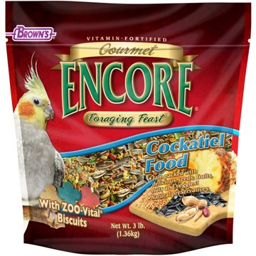 Brown's Gourmet Encore Foraging Feast Cockatiel Food, 3 lb
