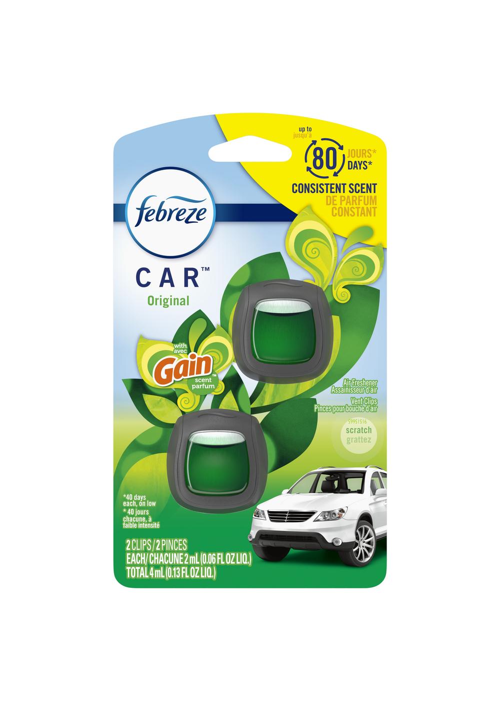 Febreze Car Gain Original Scent Odor-Eliminating Vent Clips - Shop Car  Accessories at H-E-B