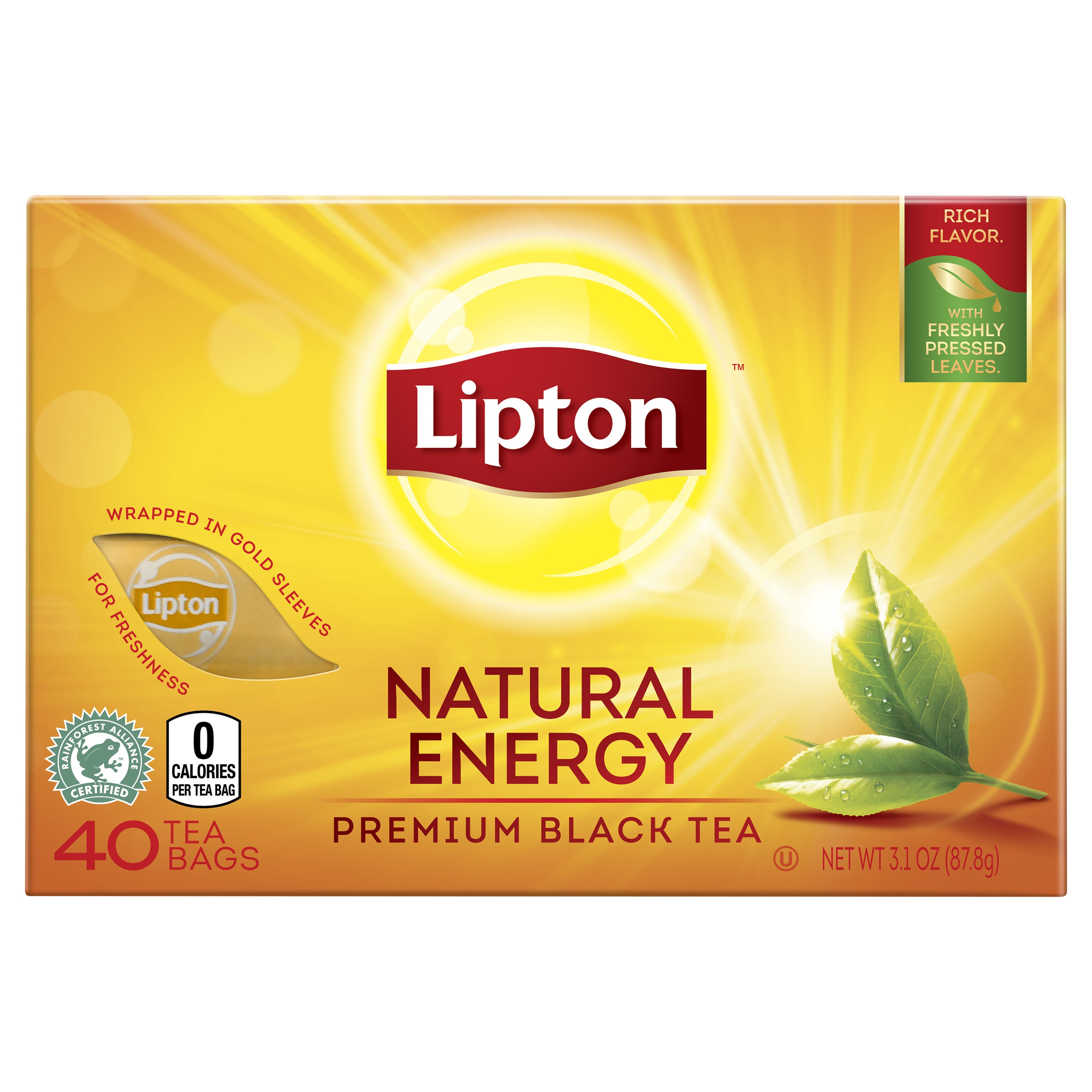 Lipton Premium Black Tea Bags Natural Energy - Shop Tea at H-E-B