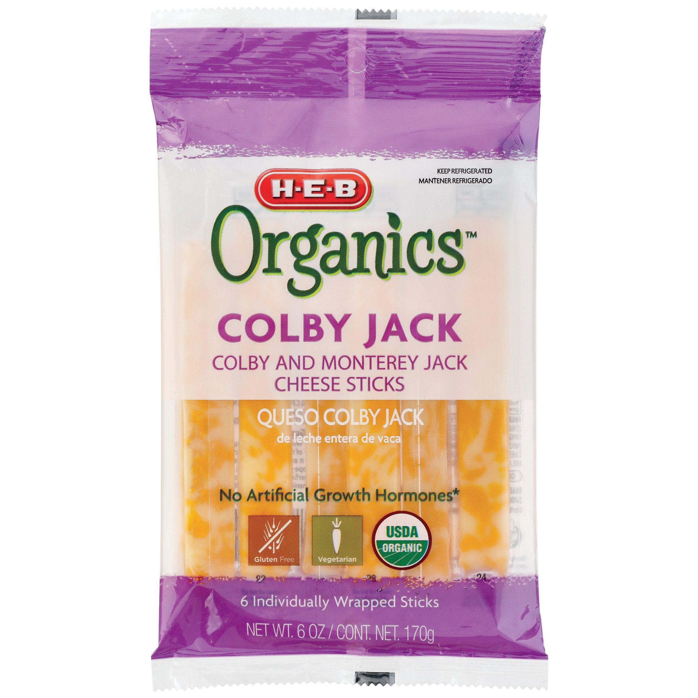 HEB Organics Colby Jack Cheese Sticks Shop Cheese at HEB