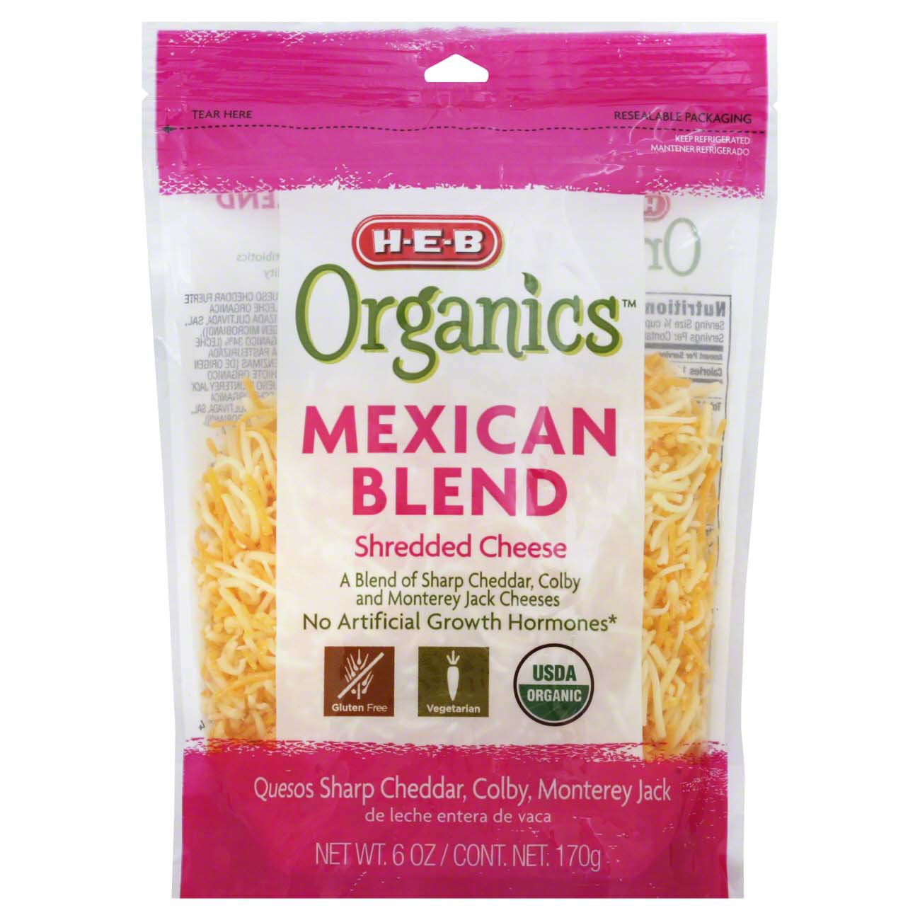 H-E-B Organics Mexican Blend Cheese, Shredded - Shop Cheese At H-E-B