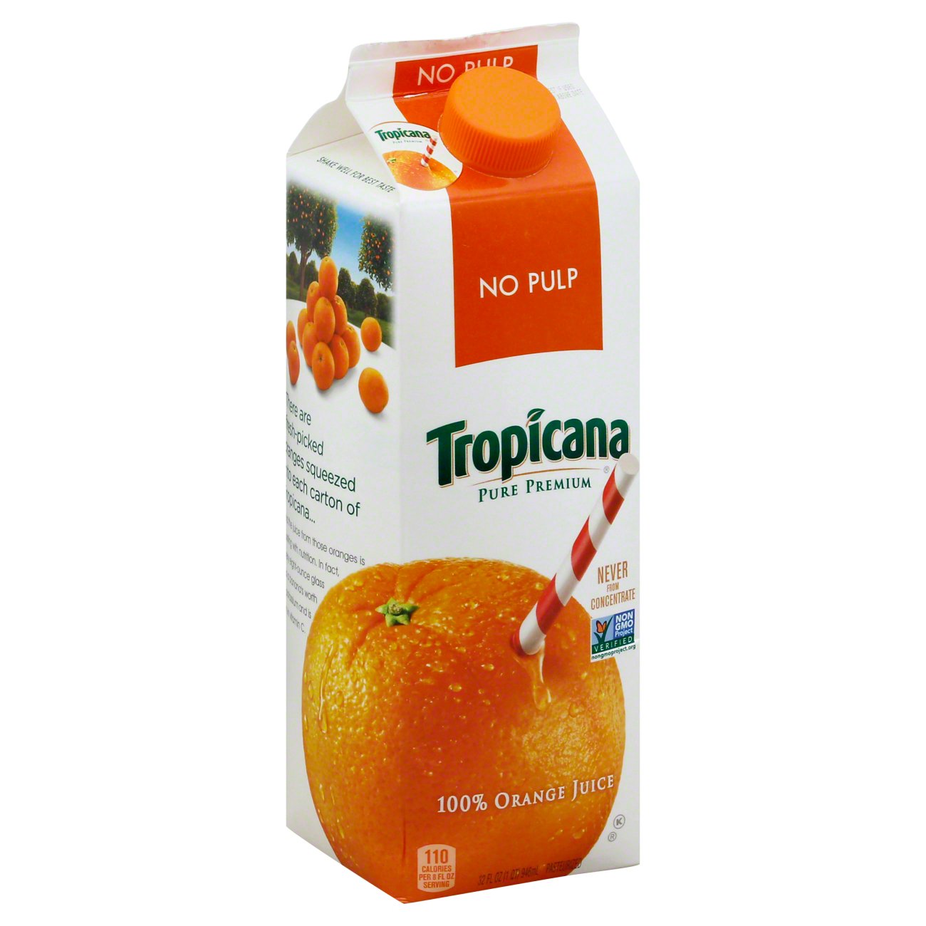 tropicana orange juice food label