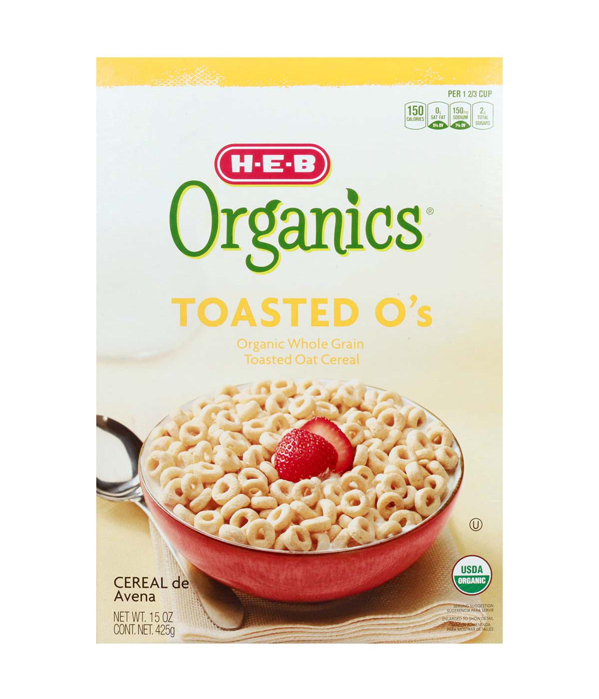 H-E-B Organics Toasted O's Cereal; image 1 of 4