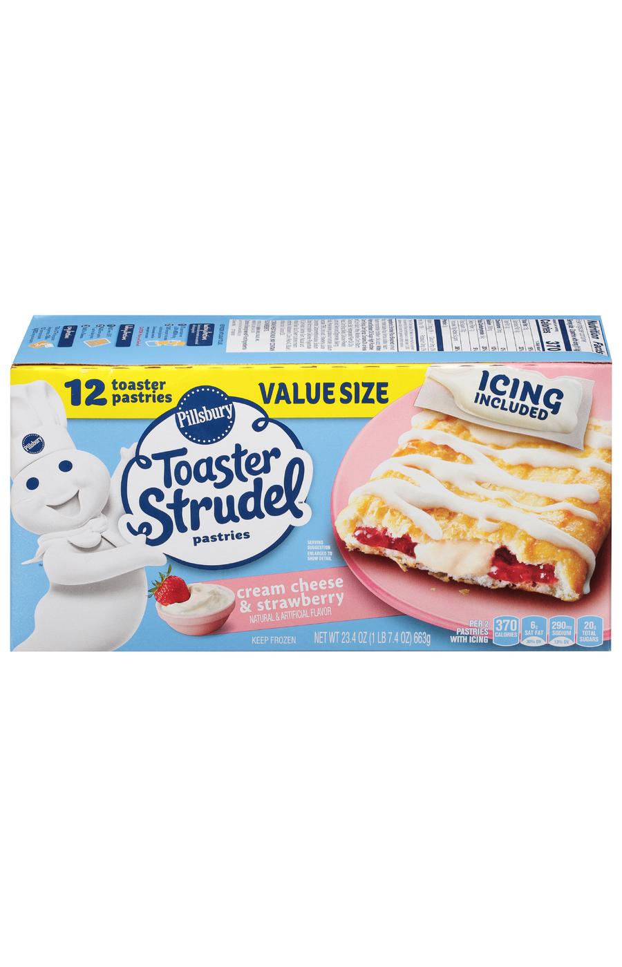 Pillsbury Toaster Strudel Frozen Pastries - Cream Cheese & Strawberry, Value Size; image 1 of 6