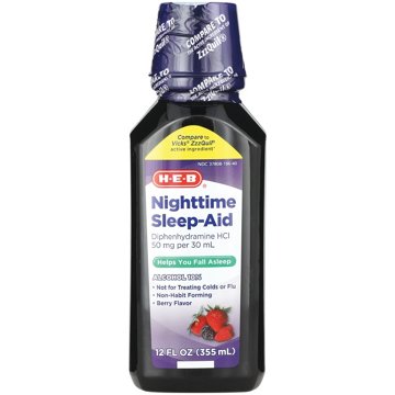 H-E-B Diphenhydramine Nighttime Sleep Aid Liquid - Berry, 12 oz