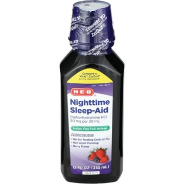 H-E-B Diphenhydramine Nighttime Sleep Aid Liquid - Berry, 12 oz