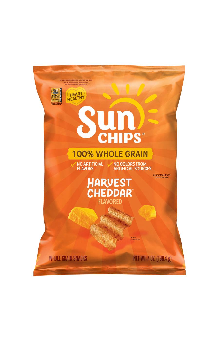 SUNCHIPS 100% Whole Grain Harvest Cheddar Chips; image 1 of 3