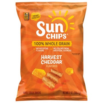 SUNCHIPS 100% Whole Grain Harvest Cheddar Chips, 7 oz