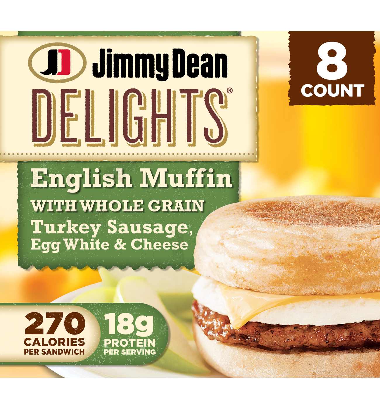 Jimmy Dean Turkey Sausage, Egg White & Cheese English Muffin Sandwiches; image 1 of 4