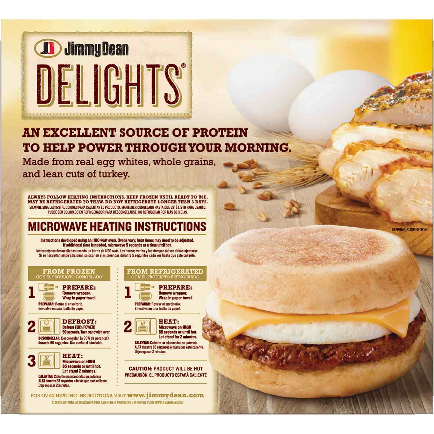 Jimmy Dean Turkey Sausage, Egg White and Cheese English Muffin Sandwiches; image 2 of 3