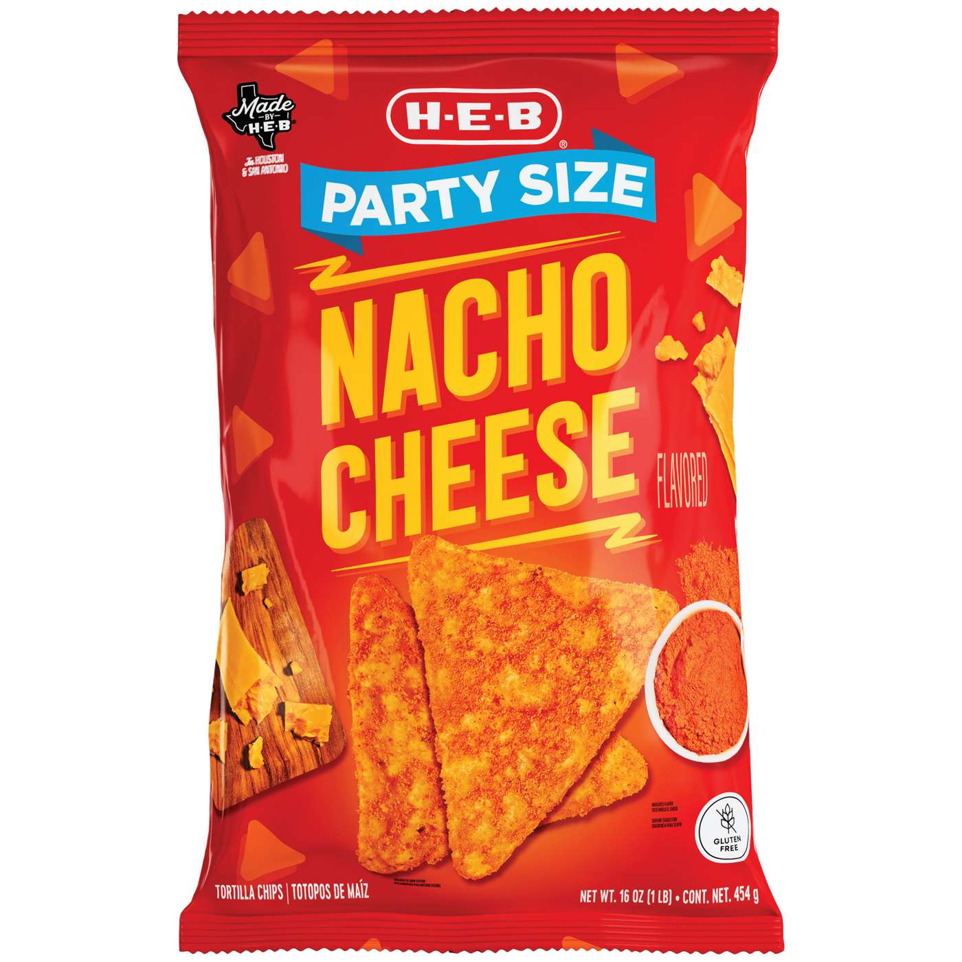 HEB Nacho Cheese Flavored Tortilla Chips Party Size Shop Chips at