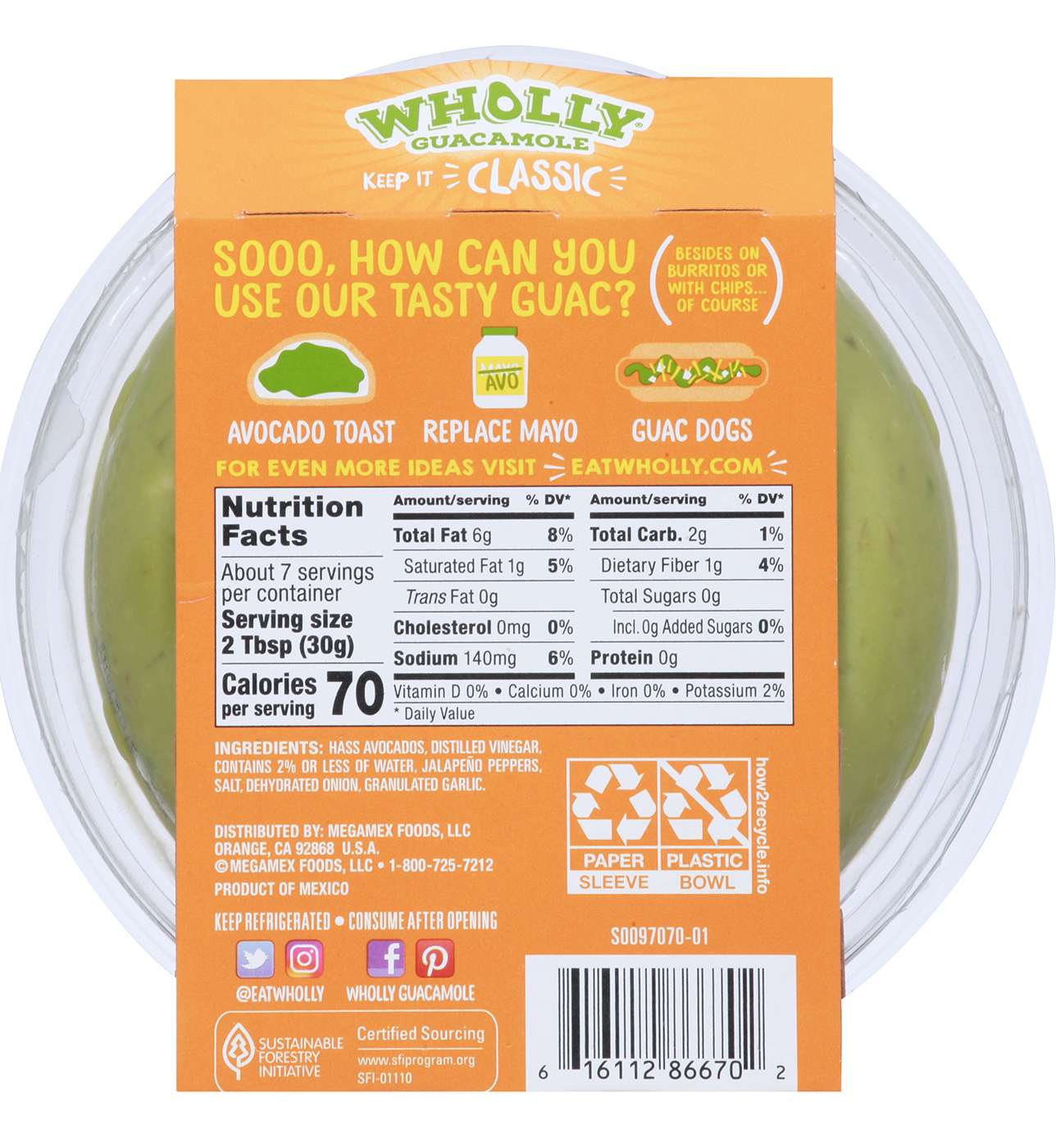 WHOLLY Guacamole Classic - Mild; image 3 of 3