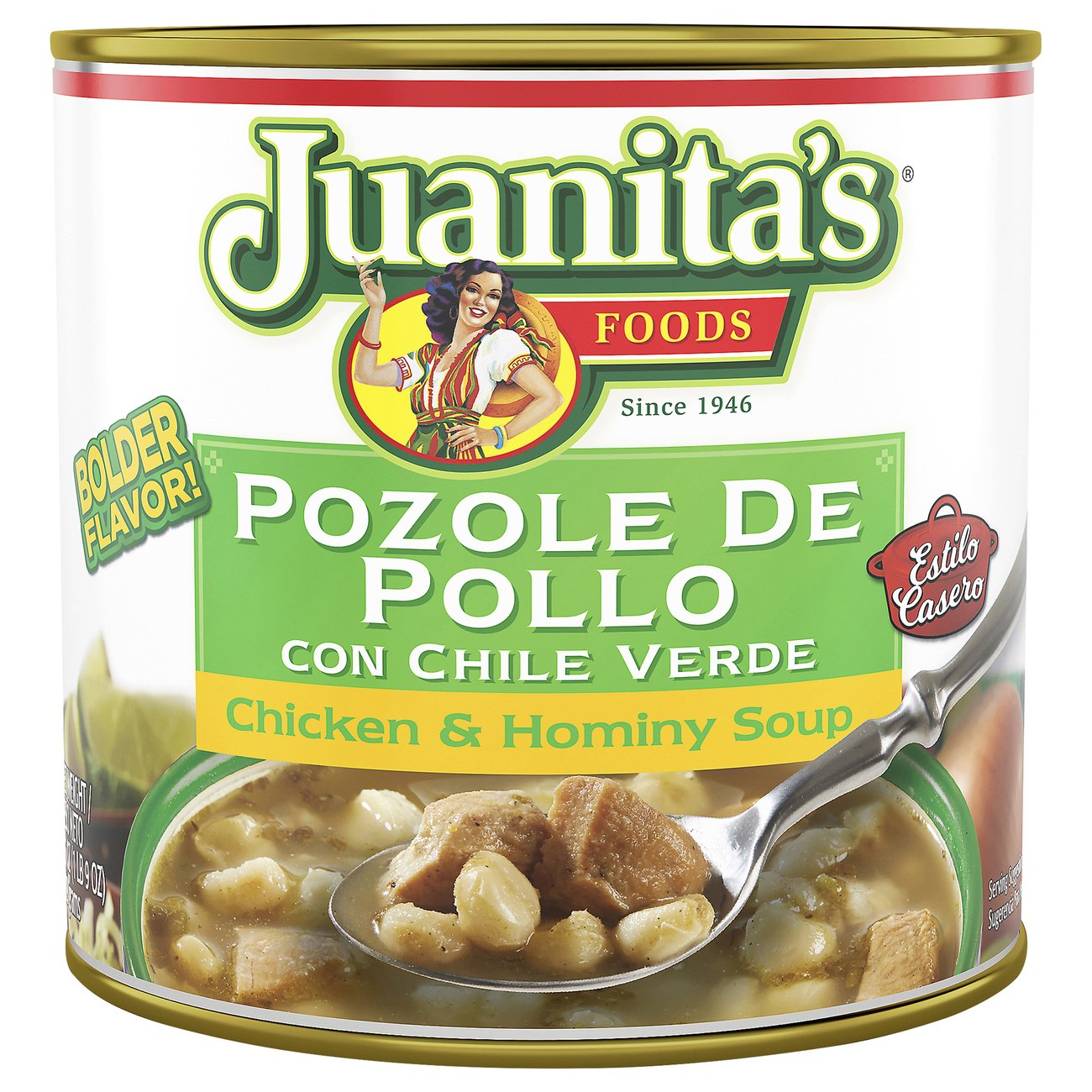 Juanita's Chicken & Hominy Soup with Roasted Green Chiles Shop Soups