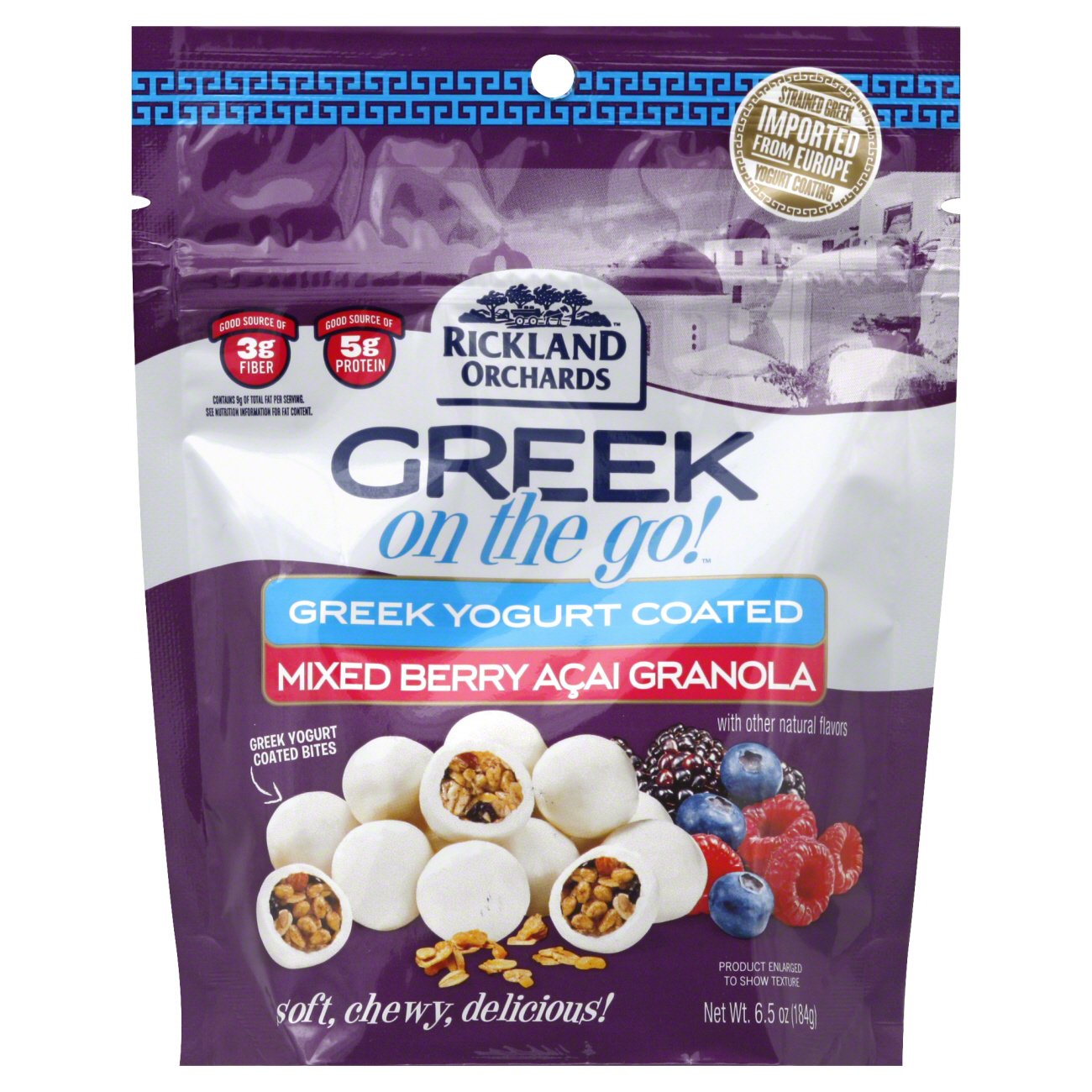 Rickland Orchards Greek On the Go! Greek Yogurt Coated Mixed Berry Acai ...