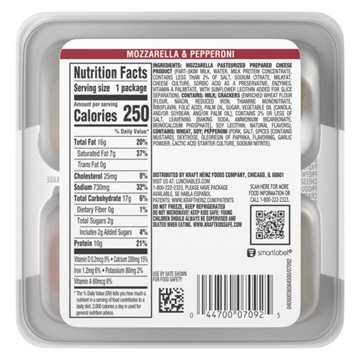 Lunchables Lunch Combinations Pepperoni & Mozzarella with Crackers, 2.3 oz