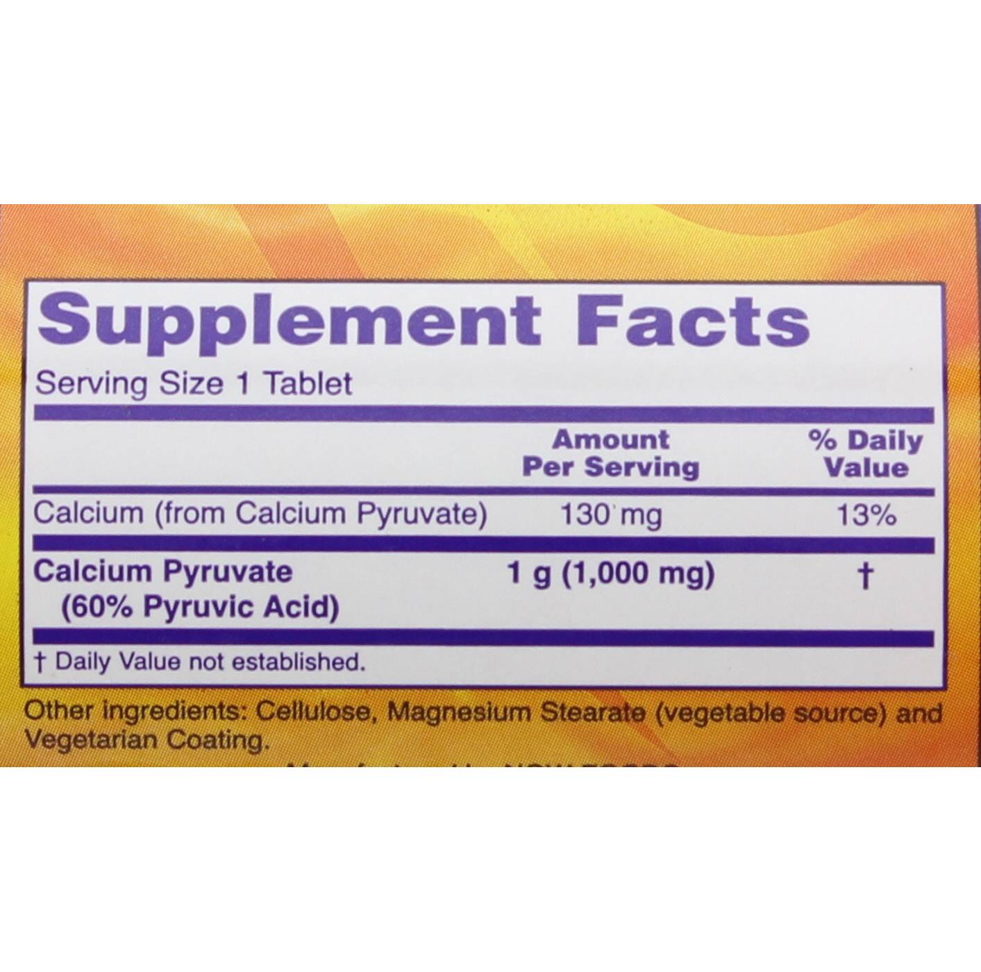 NOW Sports Pyruvate 1000 mg Tablets; image 2 of 2