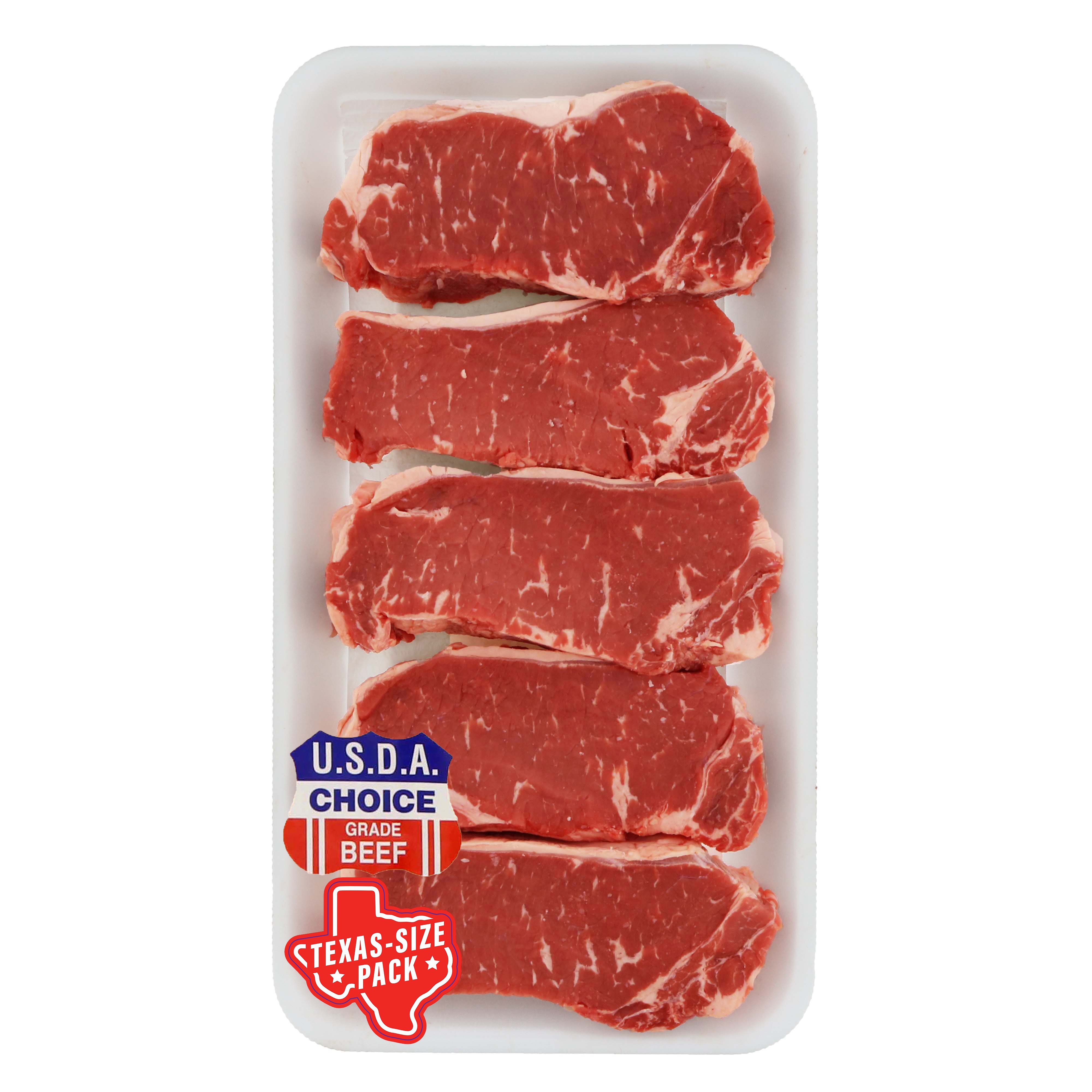 H E B Boneless Beef New York Strip Steaks Thick Cut Usda Choice Texas Size Pack Shop Beef