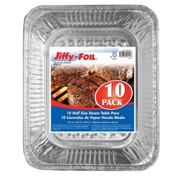 Handi-Foil Jiffy Foil Half Size Steam Table Pan, 10 pc
