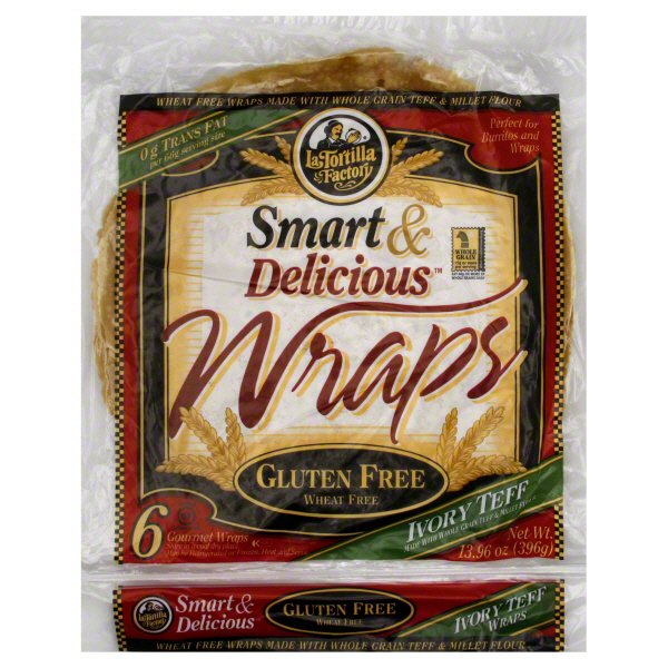 La Tortilla Factory Smart & Delicious Gluten Free Ivory Teff Wraps