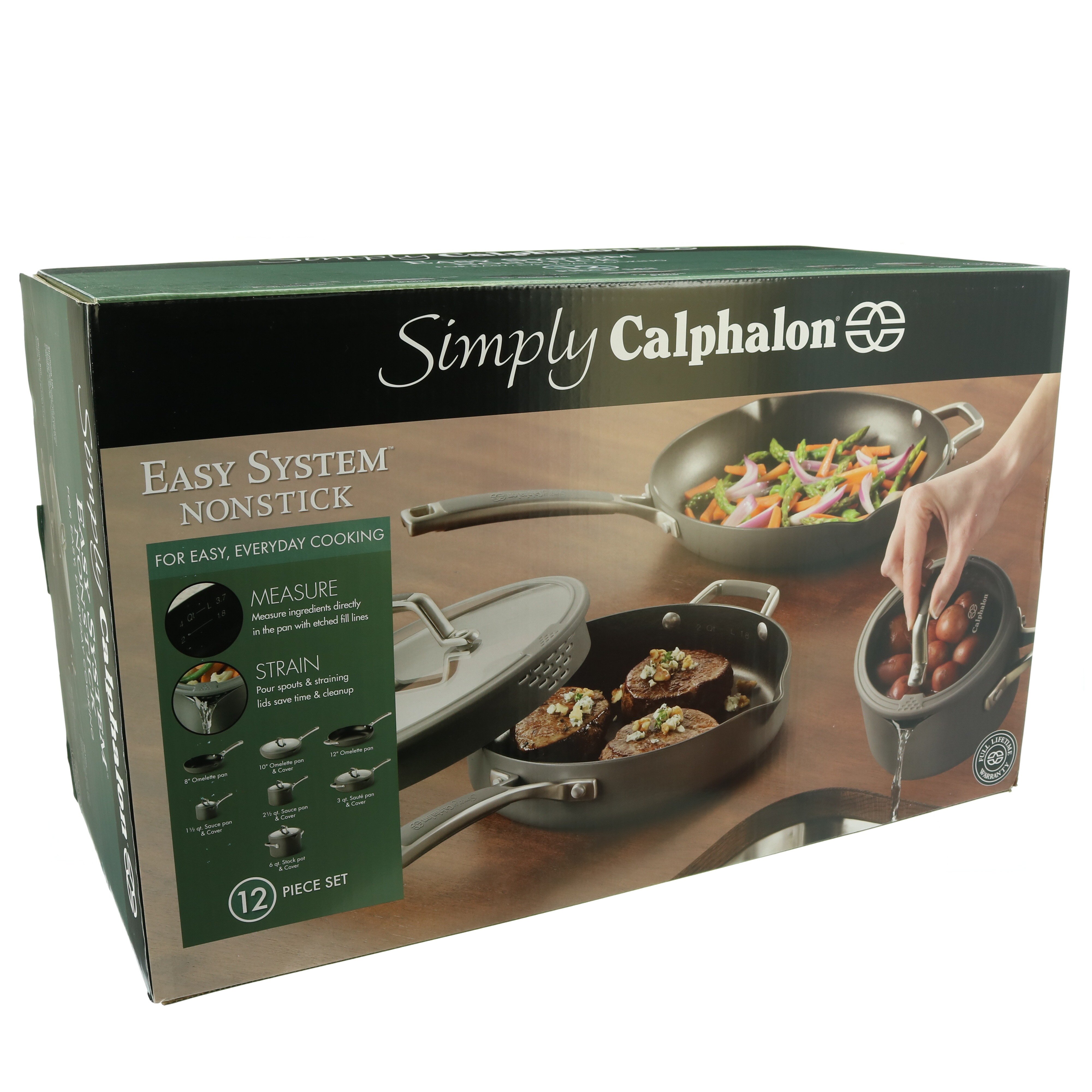  Simply Calphalon 12-Inch Nonstick Omelette Fry Pan with Lid:  Omelet Pans: Home & Kitchen