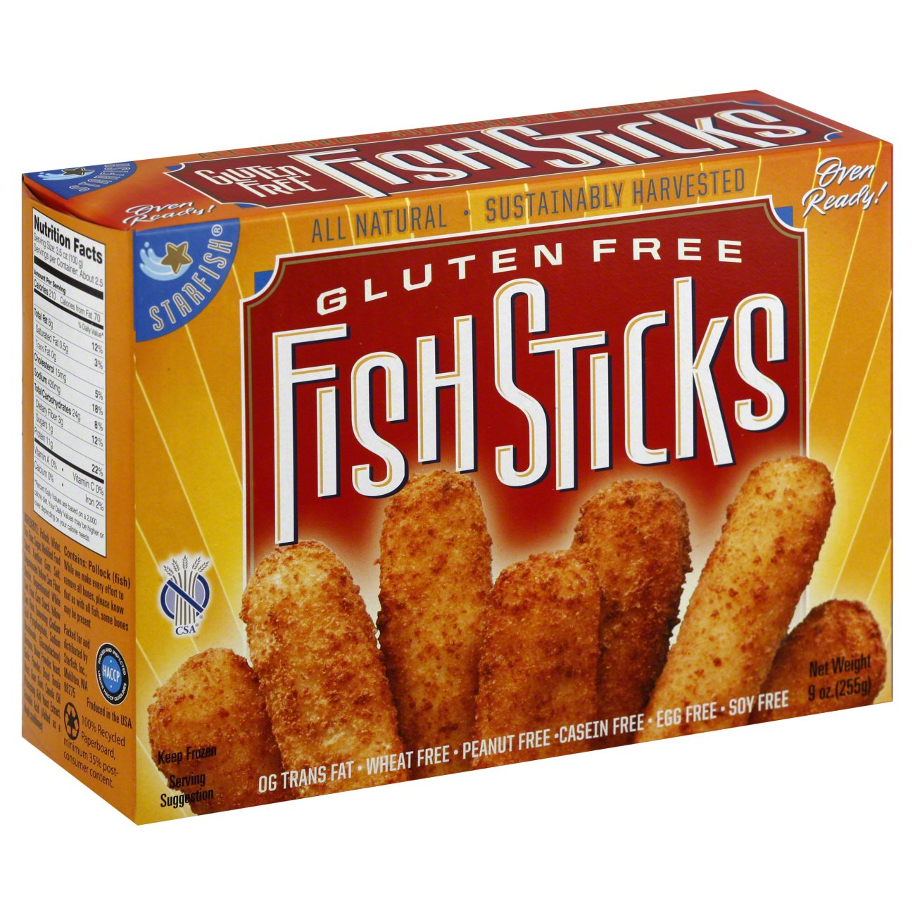 Pacific Sustainable Seafood Gluten Free Fishsticks Shop Fish at HEB