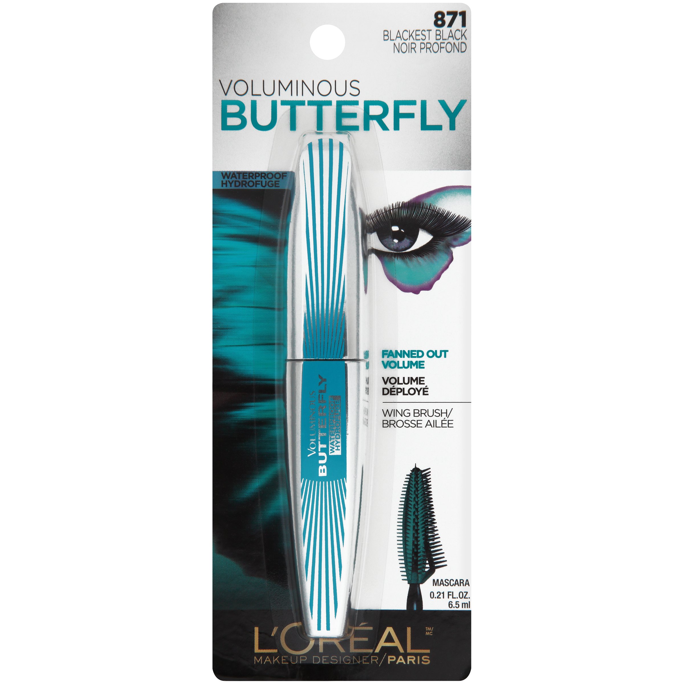L'Oreal Paris Voluminous Butterfly Waterproof Mascara, Blackest Black Shop Eyes at HEB